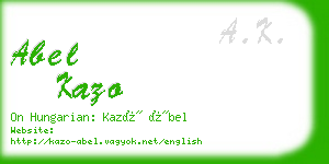 abel kazo business card